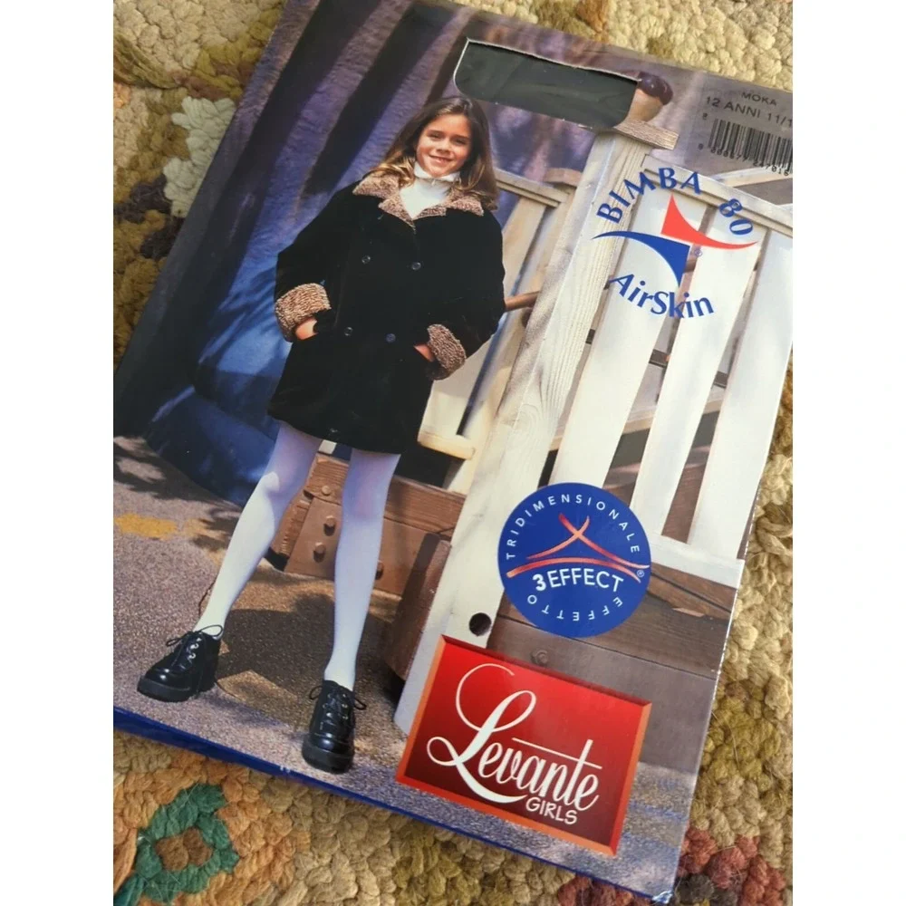 New Levante Italy STOCKINGS CHILD SIZE Brown Moka Size 12 - 11/13 Years Bimba 80